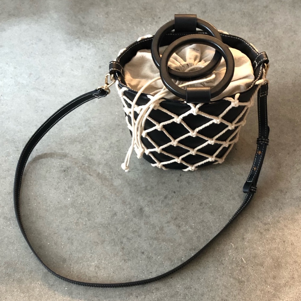Bucket Bag black/natural linen